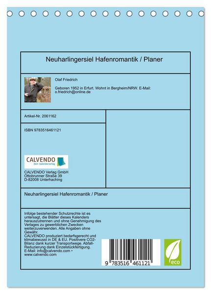 Produktbild: Neuharlingersiel Hafenromantik / Planer (Tischkalender 2026 DIN A5 hoch), CALVENDO Monatskalender