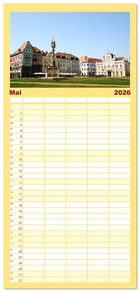 Produktbild: Familienplaner 2026 - Streifz&uuml;ge durch das Banat mit 5 Spalten (Wandkalender, 21 x 45 cm) CALVENDO