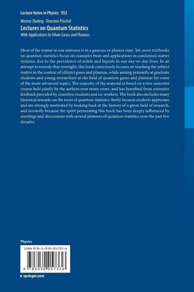 Produktbild: Lectures on Quantum Statistics