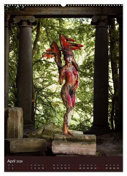 Produktbild: Bodypainting Adventures - Farbe auf nackter Haut (hochwertiger Premium Wandkalender 2026 DIN A2 hoch), Kunstdruck in Hochglanz