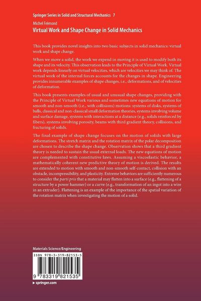 Produktbild: Virtual Work and Shape Change in Solid Mechanics