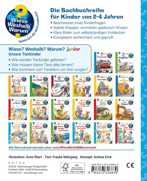 Produktbild: Unsere Tierkinder / Wieso? Weshalb? Warum? Junior Bd. 15