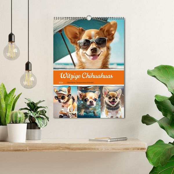 Produktbild: Witzige Chihuahuas. Gl&uuml;ckliche Temperamentb&uuml;ndel (Wandkalender 2026 DIN A3 hoch), CALVENDO Monatskalender