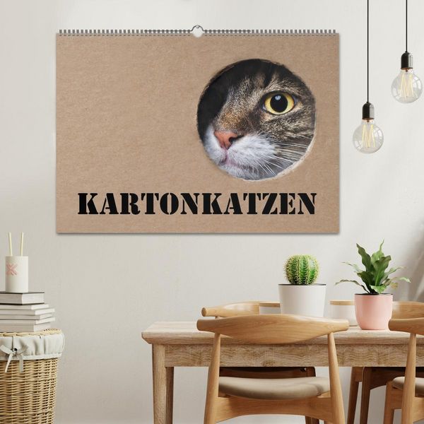 Produktbild: Karton Katzen (Wandkalender 2026 DIN A2 quer), CALVENDO Monatskalender