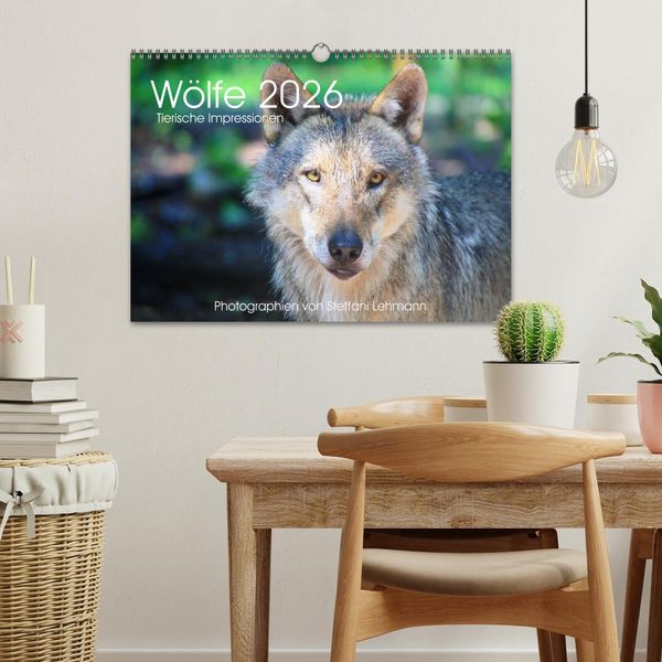 Produktbild: W&ouml;lfe 2026. Tierische Impressionen (Wandkalender 2026 DIN A3 quer), CALVENDO Monatskalender