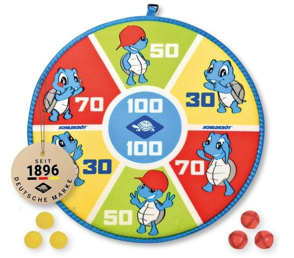 Produktbild: Schildkr&ouml;t Soft Dart Set, Klett Dartscheibe beidseitig bedruckt &Oslash;38cm, 6 Klettb&auml;lle, Indoor Outdoor Dartspiel
