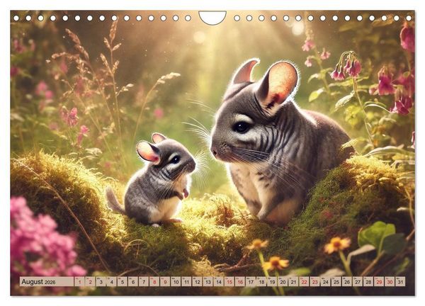 Produktbild: Chinchillas - Meister der Niedlichkeit (Wandkalender 2026 DIN A4 quer), CALVENDO Monatskalender
