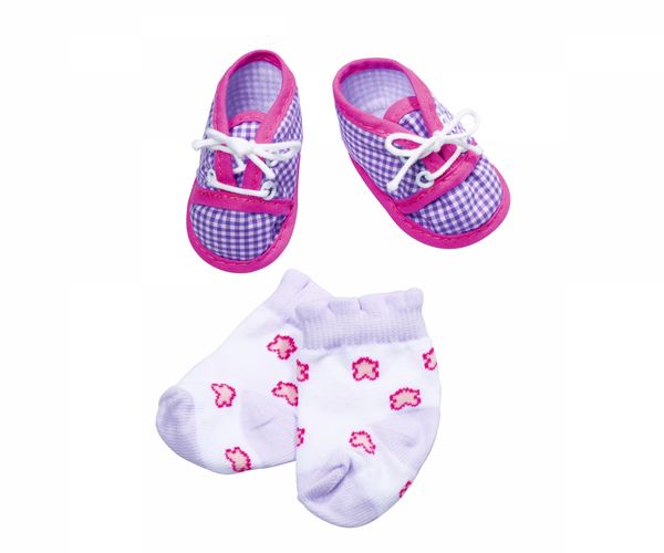Produktbild: Puppenzubeh&ouml;r New Baby Born Schuhe und Socken 4fach sortiert