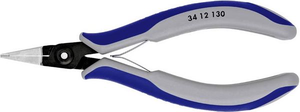 Produktbild: Knipex 34 12 130 Elektronik- u. Feinmechanik Flachzange Gerade Chrom-Vanadium Kugellagerstahl 135 mm
