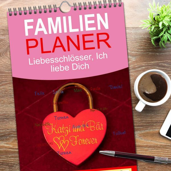 Produktbild: Familienplaner 2026 - Liebesschl&ouml;sser, Ich liebe Dich mit 5 Spalten (Wandkalender, 21 x 45 cm) CALVENDO