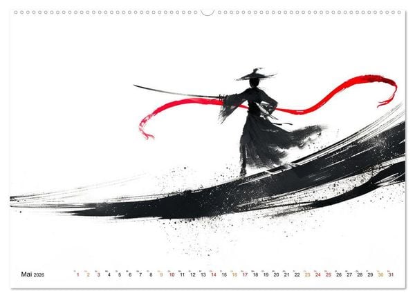 Produktbild: Samurai Illustrationen (Wandkalender 2026 DIN A2 quer), CALVENDO Monatskalender