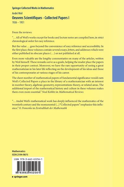 Produktbild: Oeuvres Scientifiques - Collected Papers I