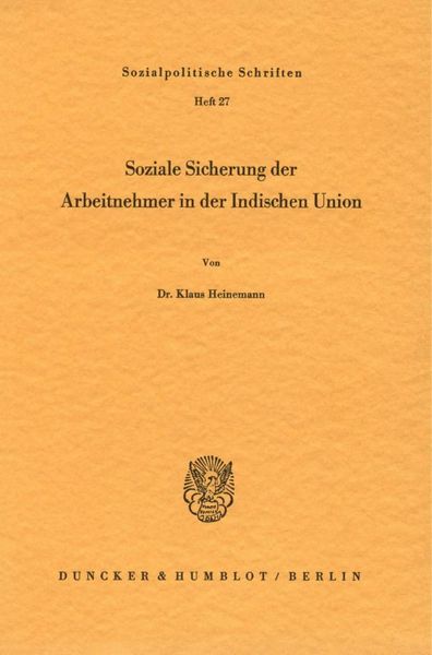 Produktbild: Soziale Sicherung der Arbeitnehmer in der Indischen Union.