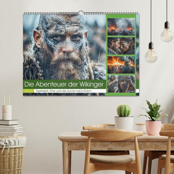Produktbild: Die Abenteuer der Wikinger (Wandkalender 2026 DIN A2 quer), CALVENDO Monatskalender