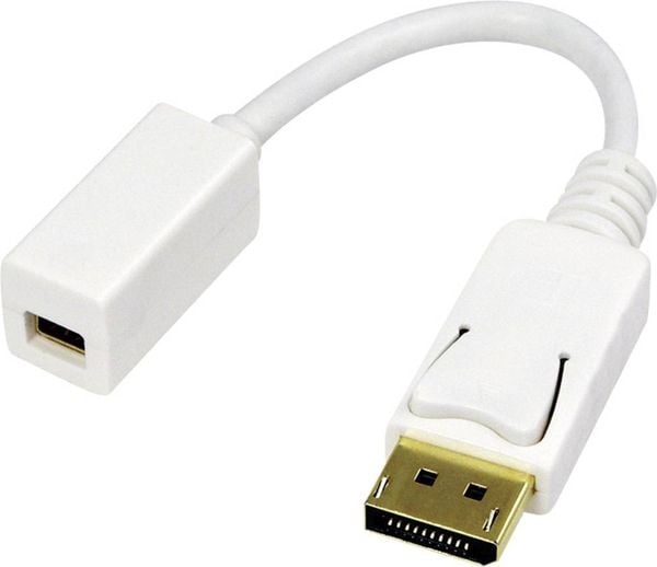 LogiLink CV0040 DisplayPort Adapter [1x DisplayPort Stecker - 1x Mini-DisplayPort Buchse] Weiß vergoldete Steckkontakte 