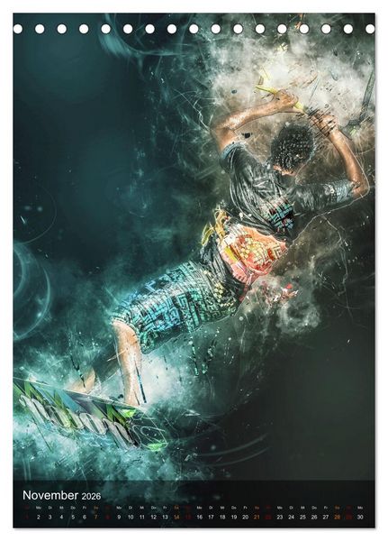 Produktbild: Kitesurfen - einfach cool (Tischkalender 2026 DIN A5 hoch), CALVENDO Monatskalender