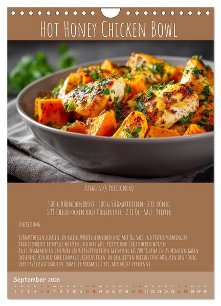 Produktbild: REZEPTE - Kochen in der Hei&szlig;luftfritteuse (Wandkalender 2026 DIN A4 hoch), CALVENDO Monatskalender