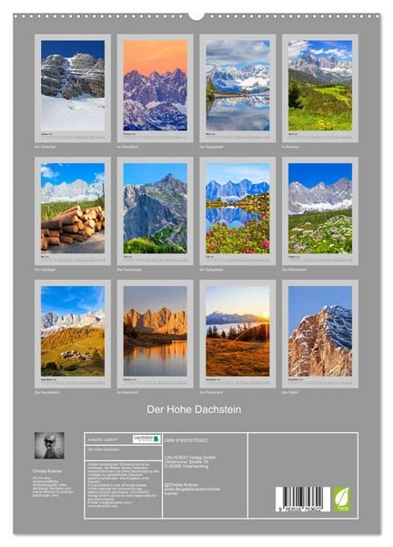 Produktbild: Der Hohe Dachstein (hochwertiger Premium Wandkalender 2027 DIN A2 hoch), Kunstdruck in Hochglanz