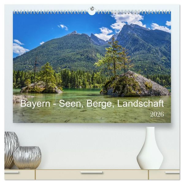 Produktbild: Bayern - Seen, Berge, Landschaft (hochwertiger Premium Wandkalender 2026 DIN A2 quer), Kunstdruck in Hochglanz