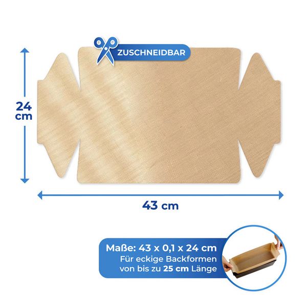 Produktbild: Antihaft-Backform-Zuschnitt, 4tlg, mehrfach wiederverwendbar