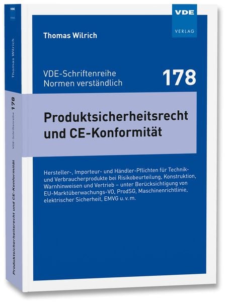 Produktsicherheitsrecht und CE-Konformität, Taschenbuch von Thomas Wilrich, Vde Verlag, 9783800755998