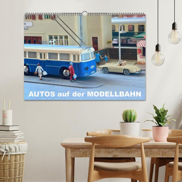 Produktbild: Autos auf der Modellbahn (Wandkalender 2026 DIN A2 quer), CALVENDO Monatskalender