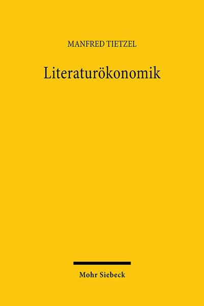 Produktbild: Tietzel, M: Literatur&ouml;konomik