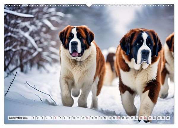 Produktbild: Gigant Bernhardiner (Wandkalender 2026 DIN A2 quer), CALVENDO Monatskalender