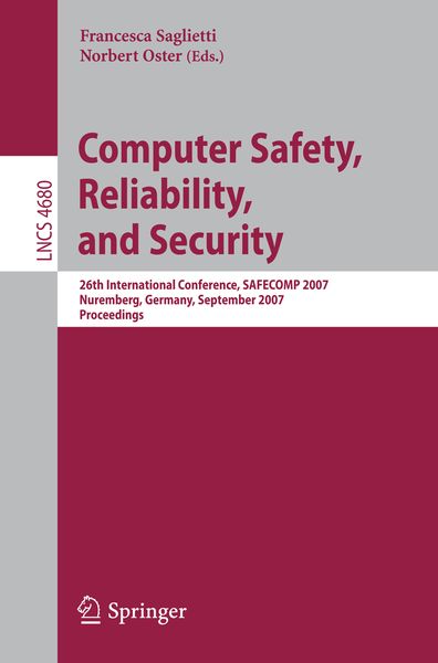 Produktbild: Computer Safety, Reliability, and Security