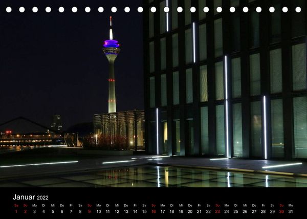 Produktbild: Abends in D&uuml;sseldorf (Tischkalender 2022 DIN A5 quer)