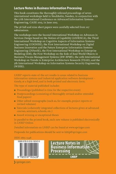 Produktbild: Advanced Information Systems Engineering Workshops