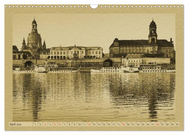 Produktbild: Dresden - Ein Kalender im Zeitungsstil (Wandkalender 2026 DIN A3 quer), CALVENDO Monatskalender
