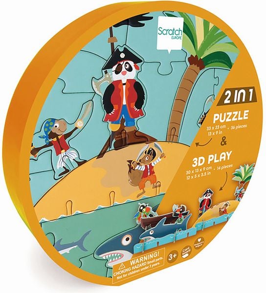 SCRATCH - 2in1 Spielpuzzle 3D Piraten 36 Teile