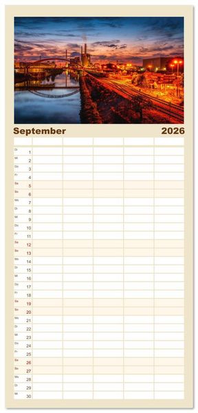 Produktbild: Familienplaner 2026 - Mannheim, meine Stadt mit 5 Spalten (Wandkalender, 21 x 45 cm) CALVENDO