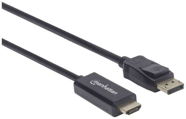Produktbild: Manhattan DisplayPort / HDMI Adapterkabel DisplayPort Stecker, HDMI-A Stecker 1.80 m Schwarz 153201 DisplayPort-Kabel