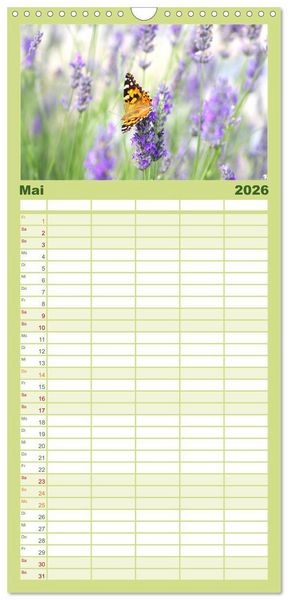 Produktbild: Familienplaner 2026 - Sanfte Natur mit 5 Spalten (Wandkalender, 21 x 45 cm) CALVENDO