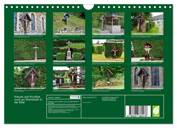 Produktbild: Kreuze und Kruzifixe rund um Simmerath in der Eifel (Wandkalender 2026 DIN A4 quer), CALVENDO Monatskalender