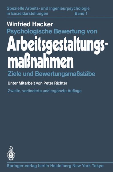 Produktbild: Psychologische Bewertung von Arbeitsgestaltungsma&szlig;nahmen