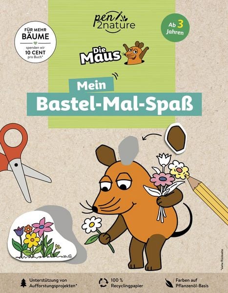 Produktbild: Die Maus: Mein Bastel-Mal-Spaß. Bastelbuch für Kinder ab 3 Jahren