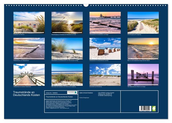 Produktbild: Traumstr&auml;nde an Deutschlands K&uuml;sten (Wandkalender 2026 DIN A2 quer), CALVENDO Monatskalender