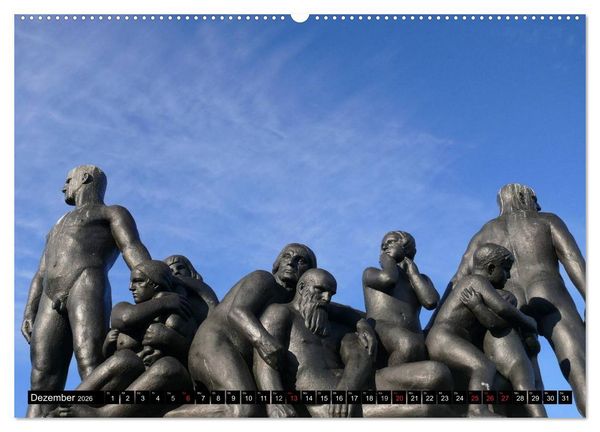 Produktbild: Vigeland Skulpturen Park Oslo (Wandkalender 2026 DIN A2 quer), CALVENDO Monatskalender