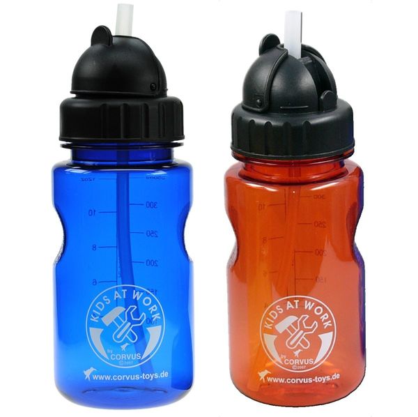 Produktbild: Flasche mit Trinkhalm 350 ml sortiert