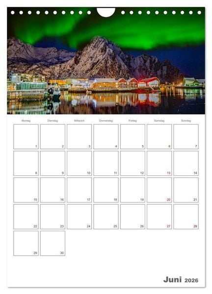 Produktbild: Die K&uuml;ste Norwegens - Terminplaner (Wandkalender 2026 DIN A4 hoch), CALVENDO Monatskalender