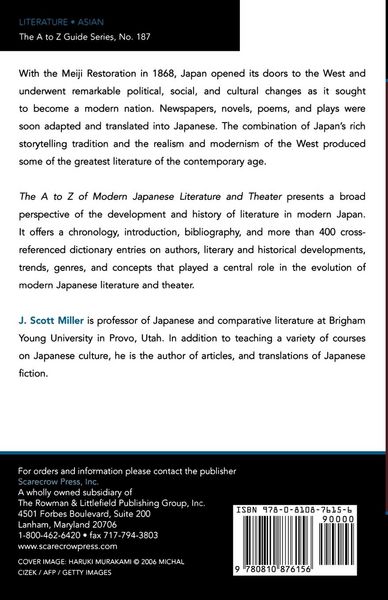 Produktbild: A to Z of Modern Japanese Literature and Theater