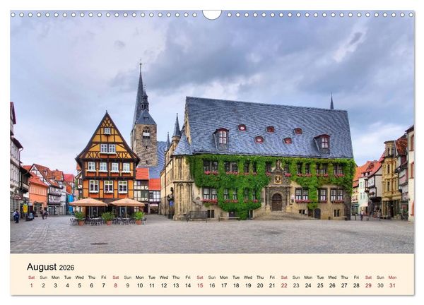 Produktbild: Quedlinburg - World Heritage Site in the Harz Mountains (Wall Calendar 2026 DIN A3 landscape), CALVENDO 12 Month Wall Calendar