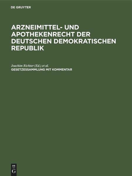 Produktbild: Arzneimittel- und Apothekenrecht der Deutschen Demokratischen Republik. Lieferung 4