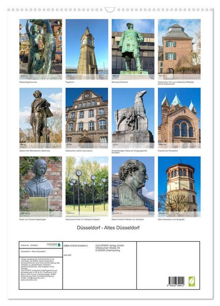 Produktbild: D&uuml;sseldorf - Altes D&uuml;sseldorf (Wandkalender 2026 DIN A2 hoch), CALVENDO Monatskalender