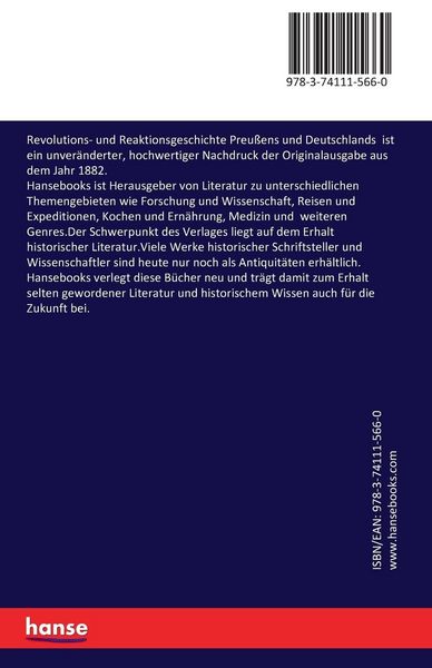 Produktbild: Revolutions- und Reaktionsgeschichte Preu&szlig;ens und Deutschlands