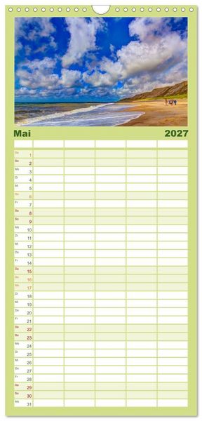 Produktbild: Familienplaner 2027 - Sehnsucht D&auml;nemark - Danmark mit 5 Spalten (Wandkalender, 21 x 45 cm) CALVENDO