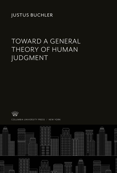 Produktbild: Toward a General Theory of Human Judgment